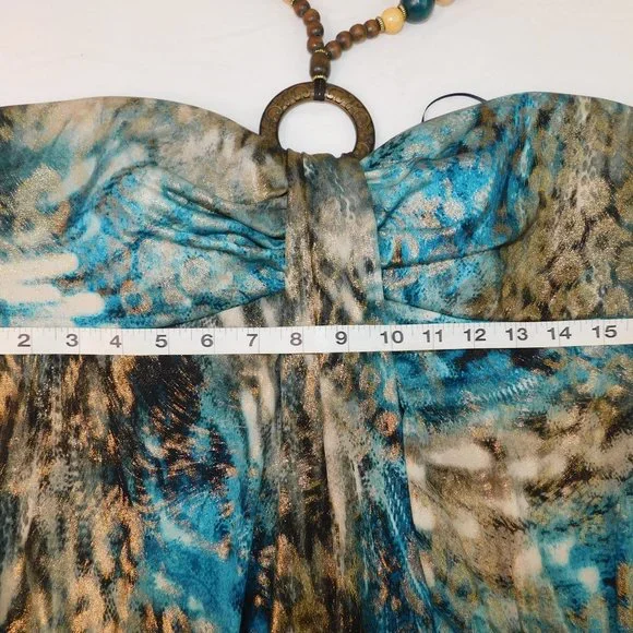 R&M Richards Petite Maxi Dress Halter Style With Beaded Halter Size PXL - Picture 8 of 13